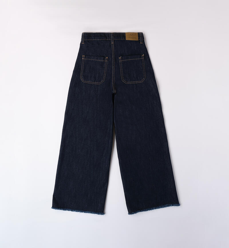 Bell-bottom jeans for girls NAVY-7775