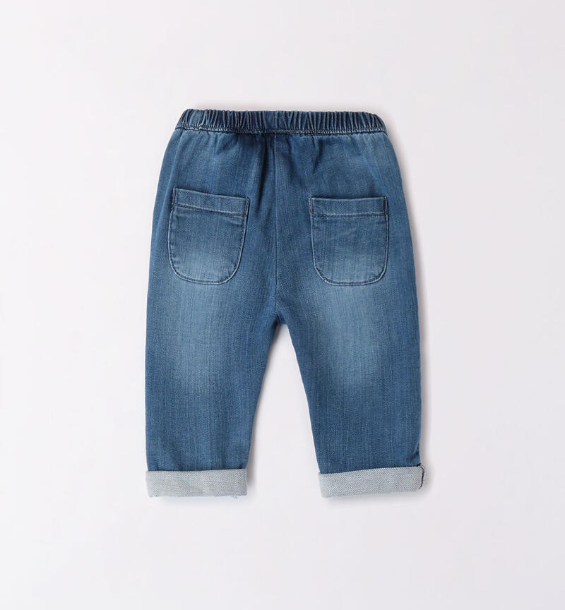 Jeans bimba con risvoltino STONE WASHED CHIARO-7400