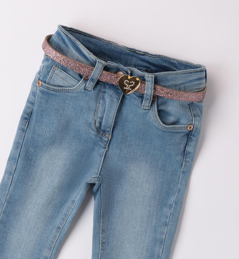 Jeans with belt for girls LAVATO CHIARISSIMO-7300