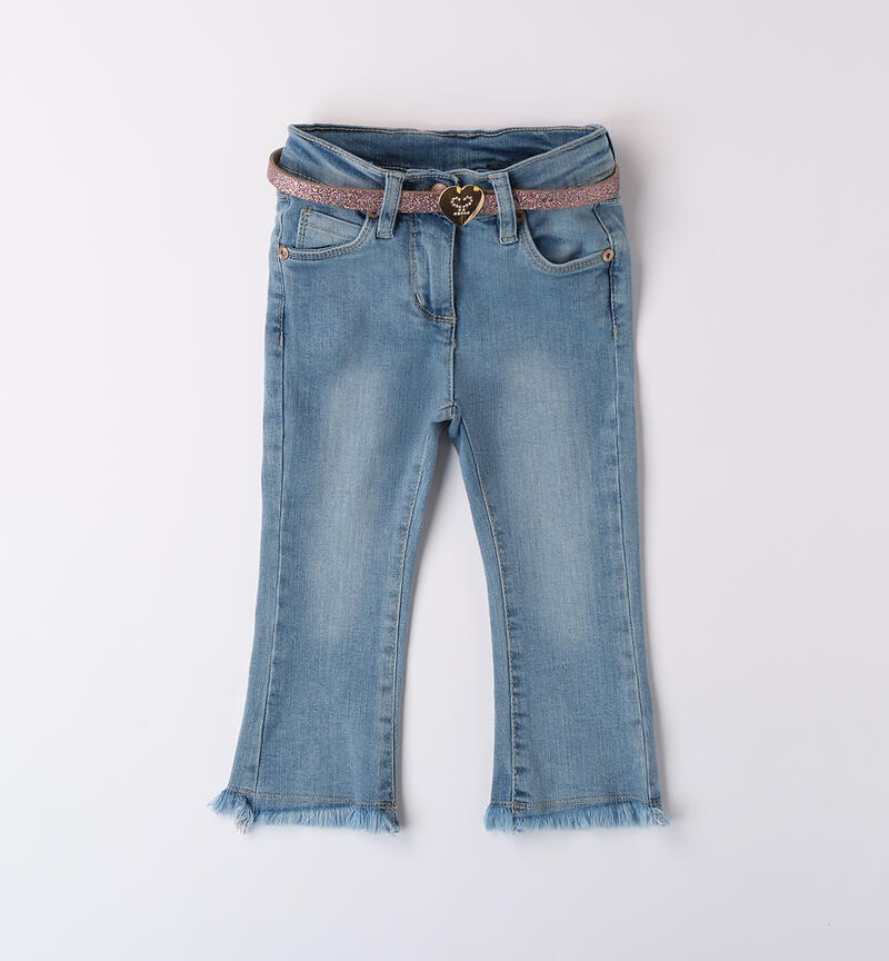 Jeans with belt for girls LAVATO CHIARISSIMO-7300