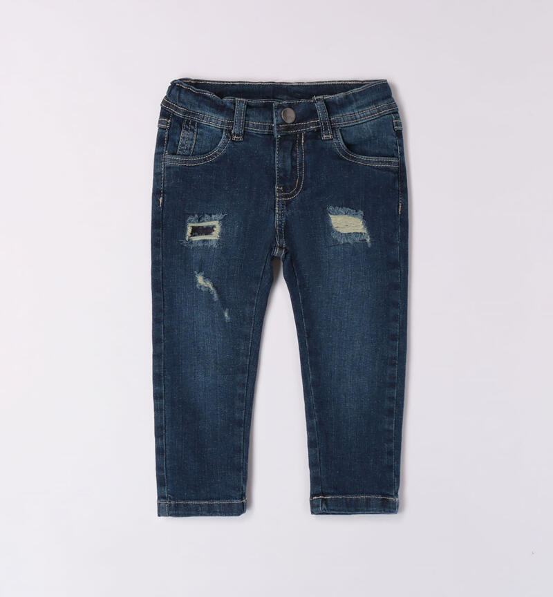 Jeans con strappi per bambino da 9 mesi a 8 anni Sarabanda SOVRATINTO BEIGE-7180