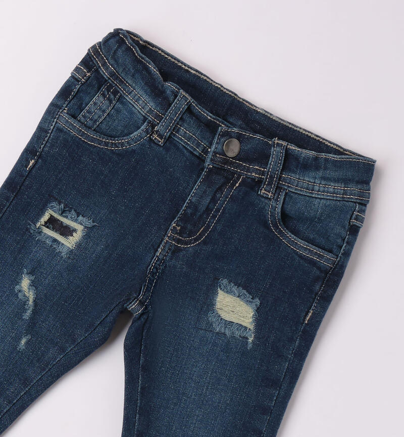 Jeans con strappi per bambino da 9 mesi a 8 anni Sarabanda SOVRATINTO BEIGE-7180