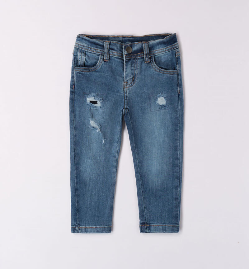 Jeans con strappi per bambino da 9 mesi a 8 anni Sarabanda STONE WASHED CHIARO-7400