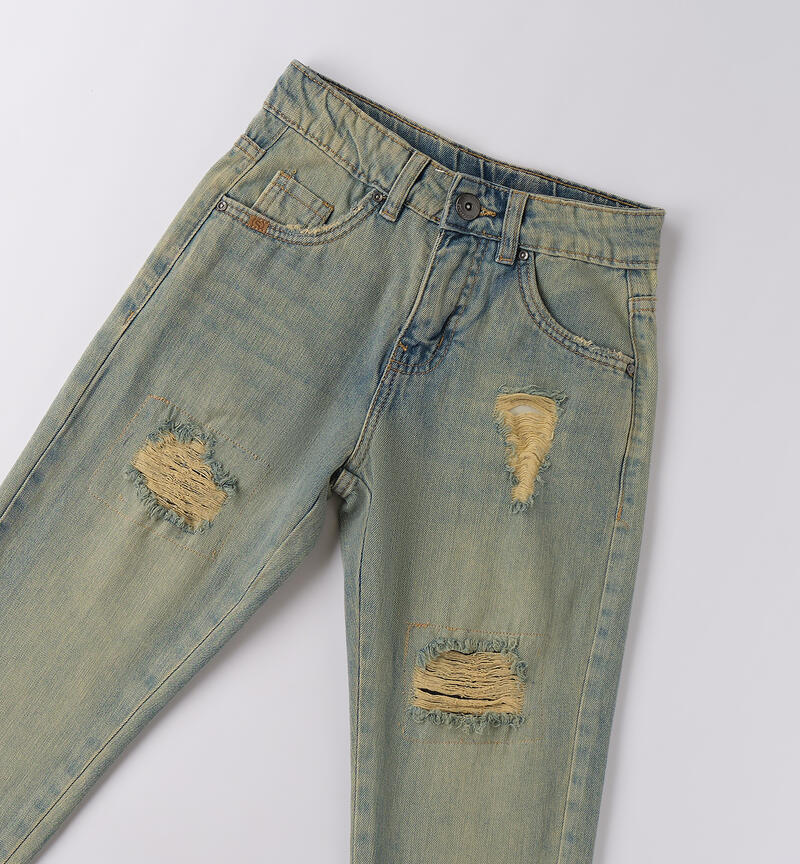 Jeans per ragazzo BLEACH.+OVERDYED BEIGE-7162