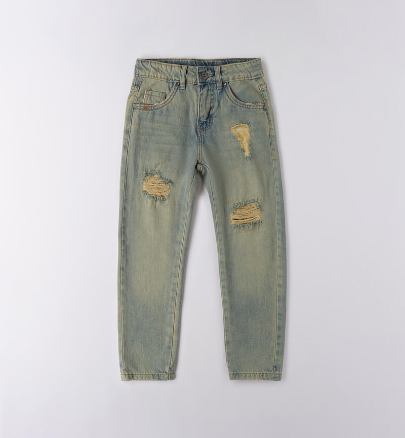 Jeans per ragazzo BLEACH.+OVERDYED BEIGE-7162