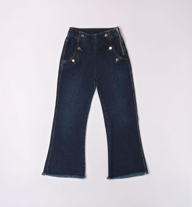Jeans ragazza con bottoni da 8 a 16 anni Sarabanda BLU-7750