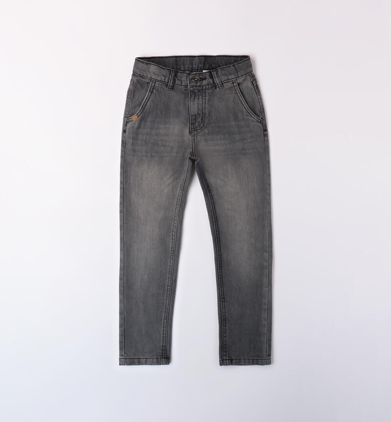 100% cotton jeans for boys GRIGIO CHIARO-7992