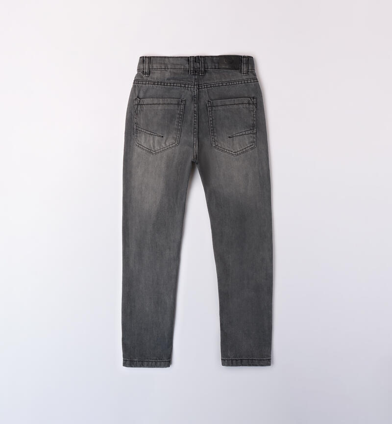 100% cotton jeans for boys GRIGIO CHIARO-7992