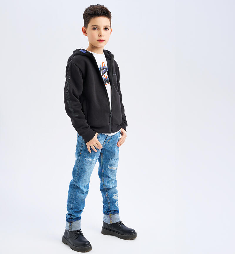 Ripped jeans for boys STONE WASHED CHIARO-7400