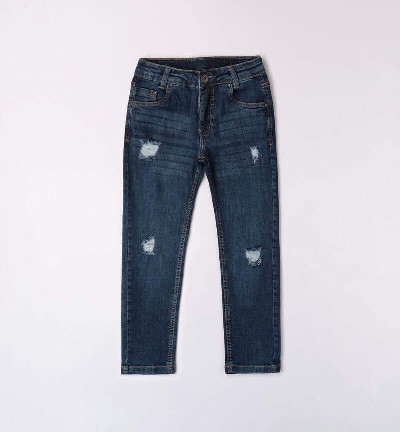 Sarabanda ripped jeans for boys from 8 to 16 years STONE WASHED-7450