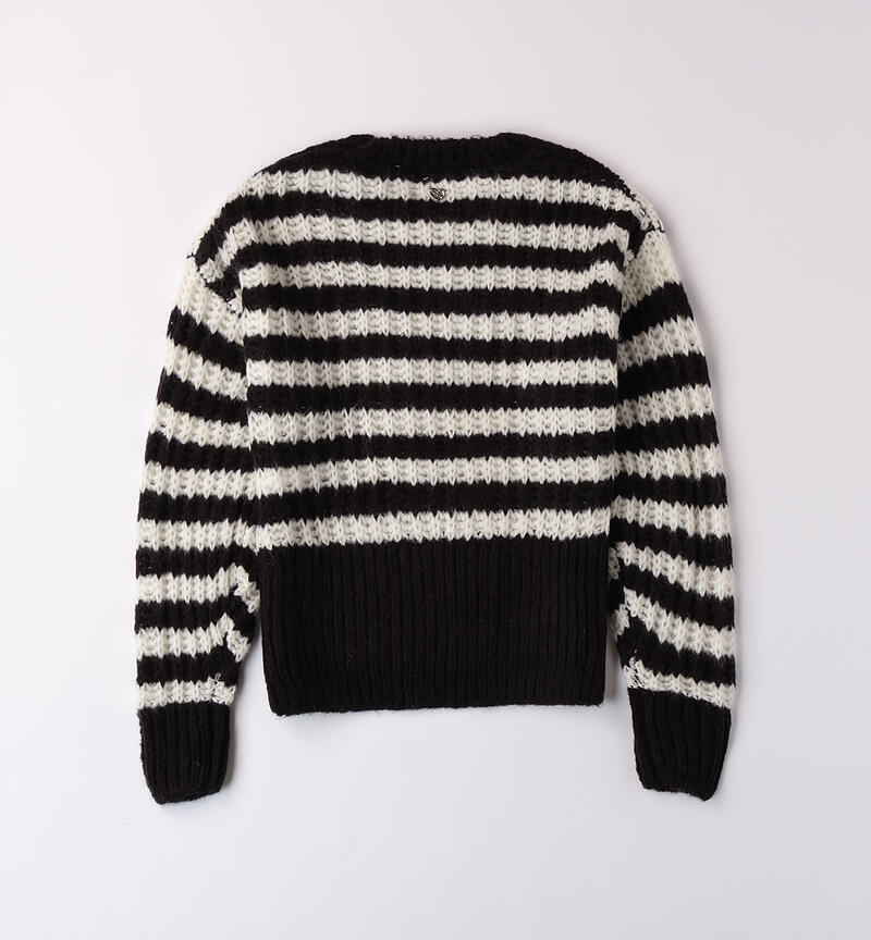 Striped sweater for girls NERO-0658