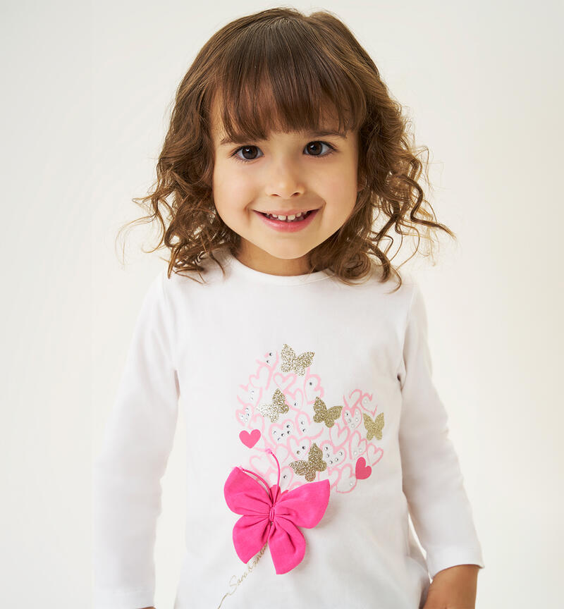 Maglia bambina con fiocco PANNA-0112