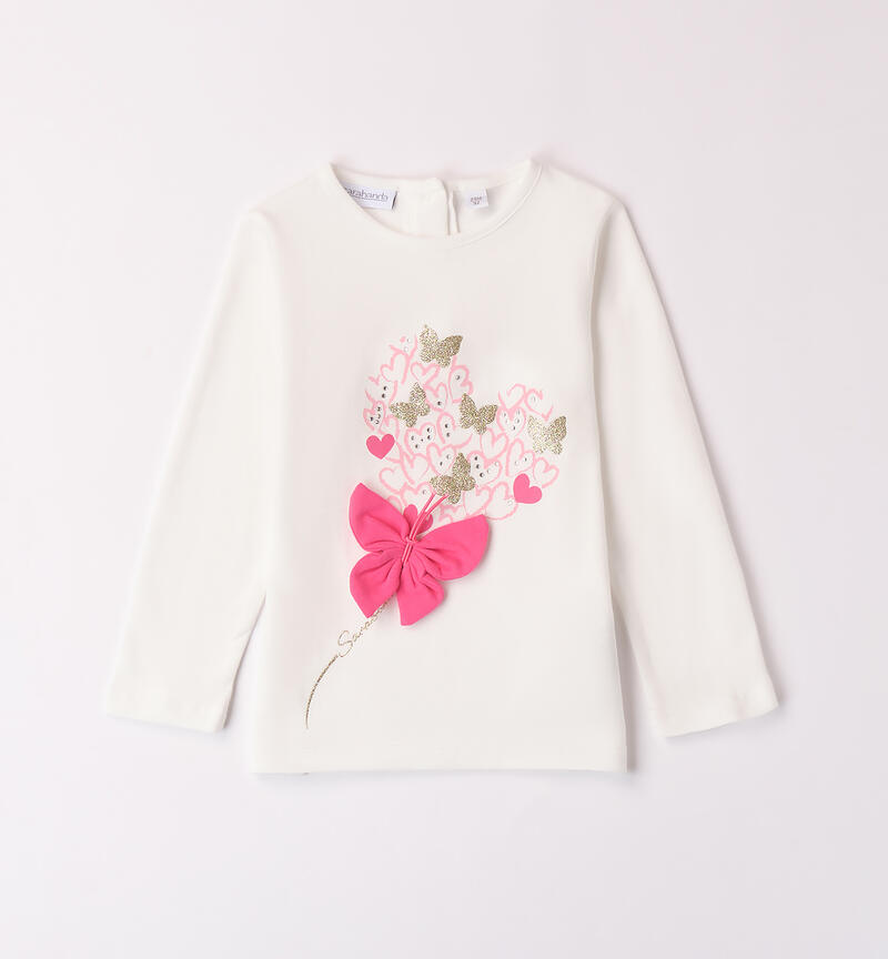 Maglia bambina con fiocco PANNA-0112