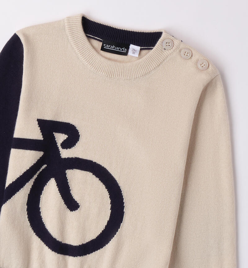 Maglia bambino con bici BEIGE-0433