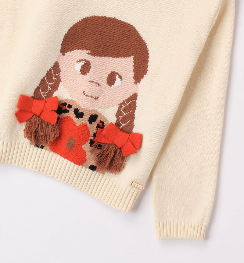Maglia per bambina in tricot da 9 mesi a 8 anni Sarabanda BURRO-0215