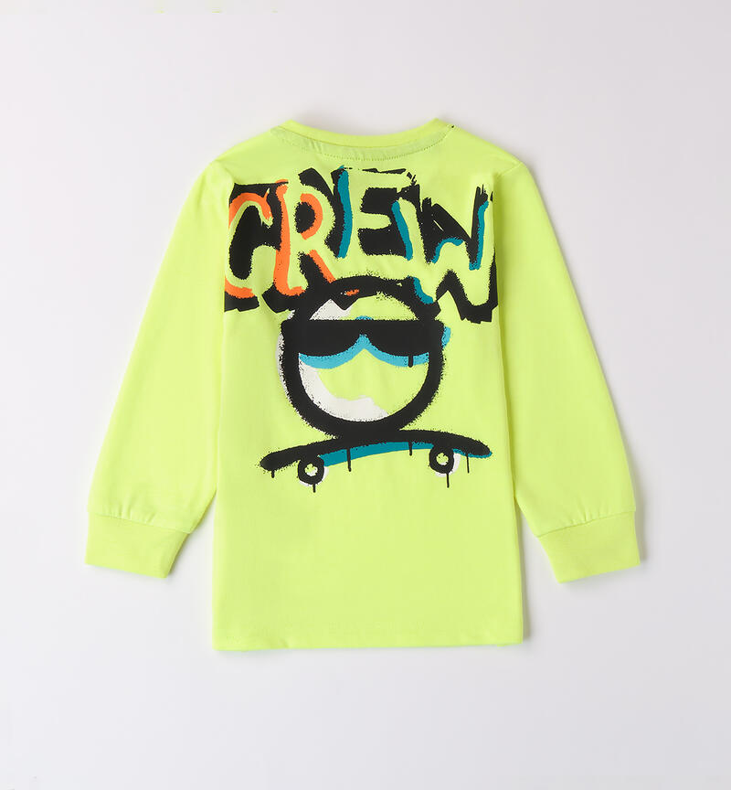 Crew neck shirt for boys GREEN ACID-5841