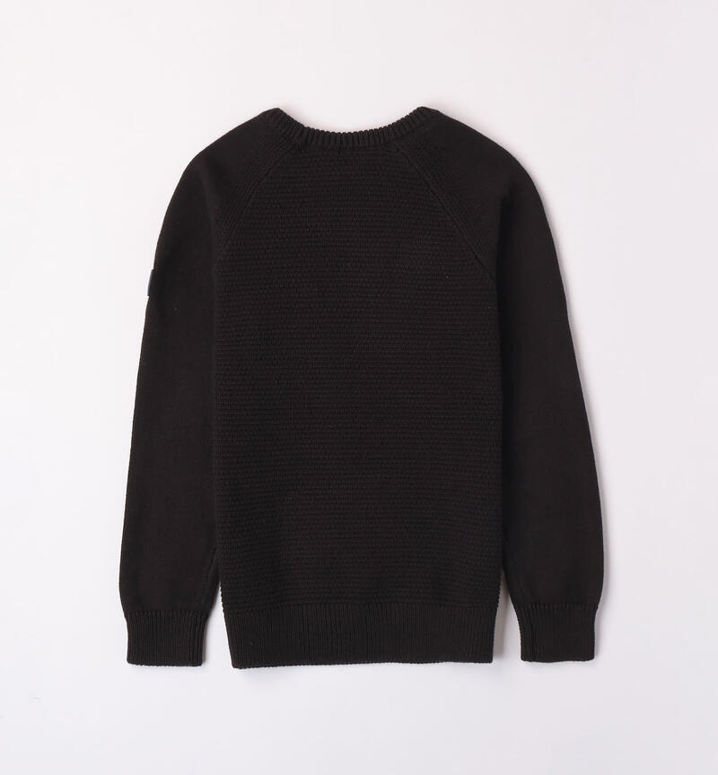 Sarabanda knitted jumper for boys from 8 to 16 years NERO-0658