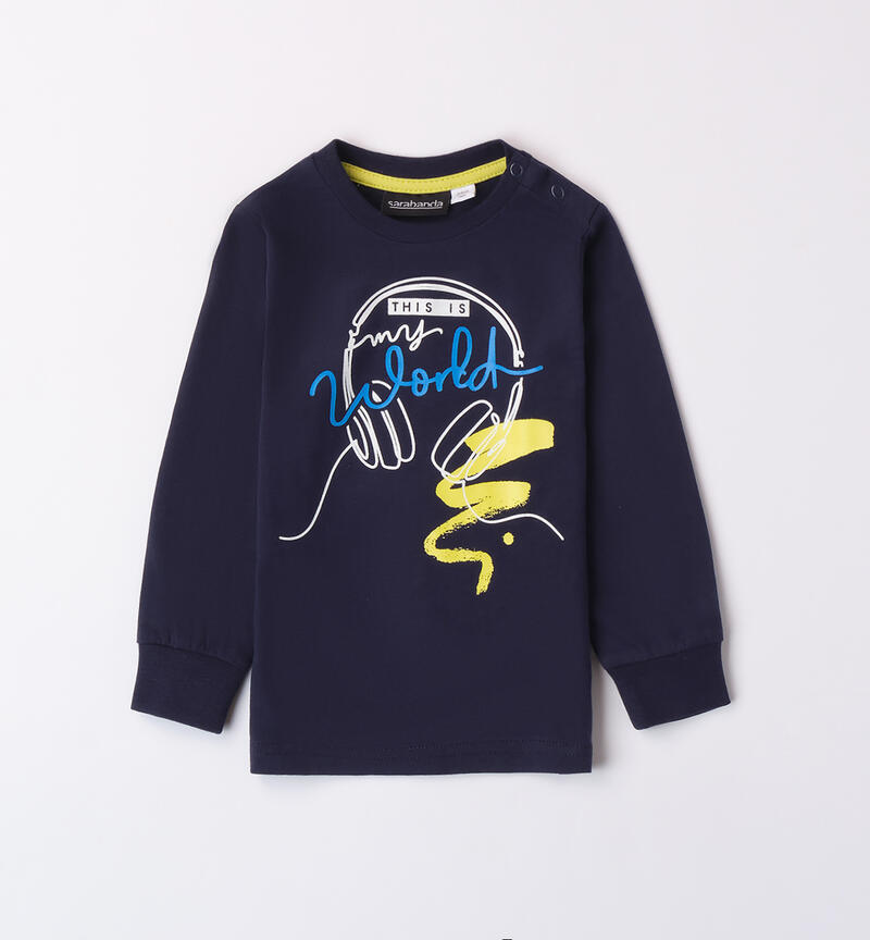 100% cotton t-shirt for boys NAVY-3854