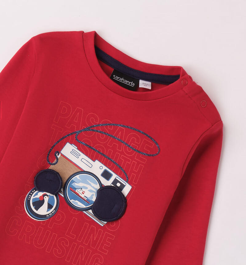 Sarabanda long-sleeved t-shirt for boys from 9 months to 8 years ROSSO-2259
