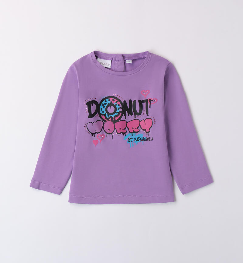 T-shirt with prints for girls VIOLET-3333