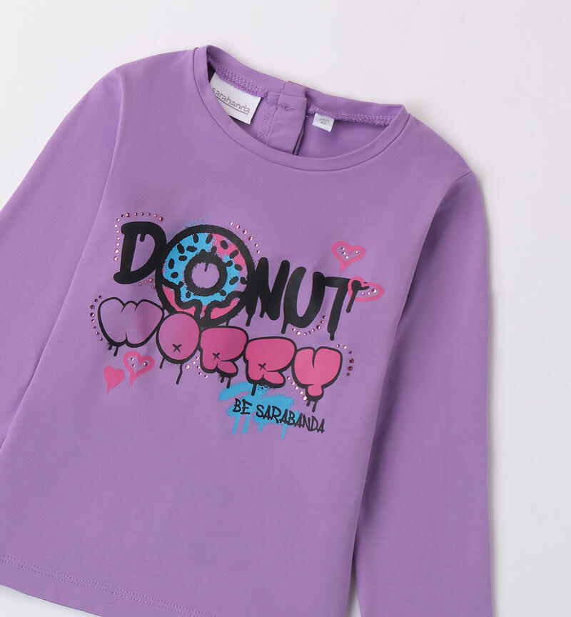 T-shirt with prints for girls VIOLET-3333