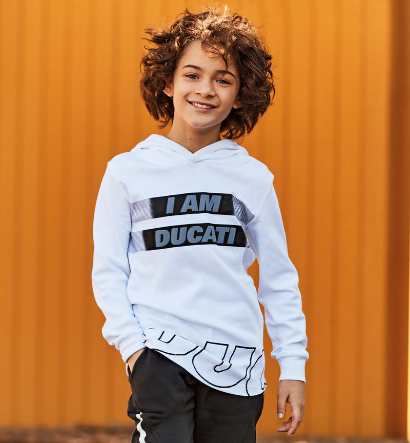 Maglietta bambino con cappuccio Ducati da 3 a 7 anni BIANCO-0113