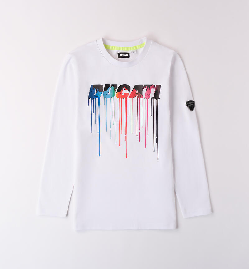 Child's T-shirt with Ducati Print BIANCO-0113