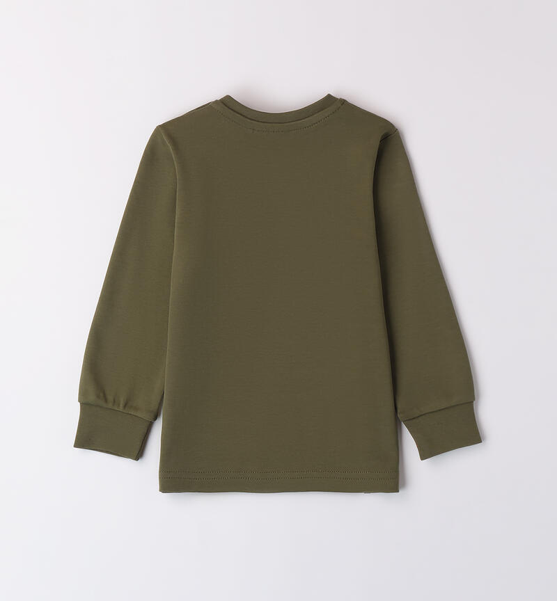 Crew neck t-shirt for boys VERDE SALVIA-4951