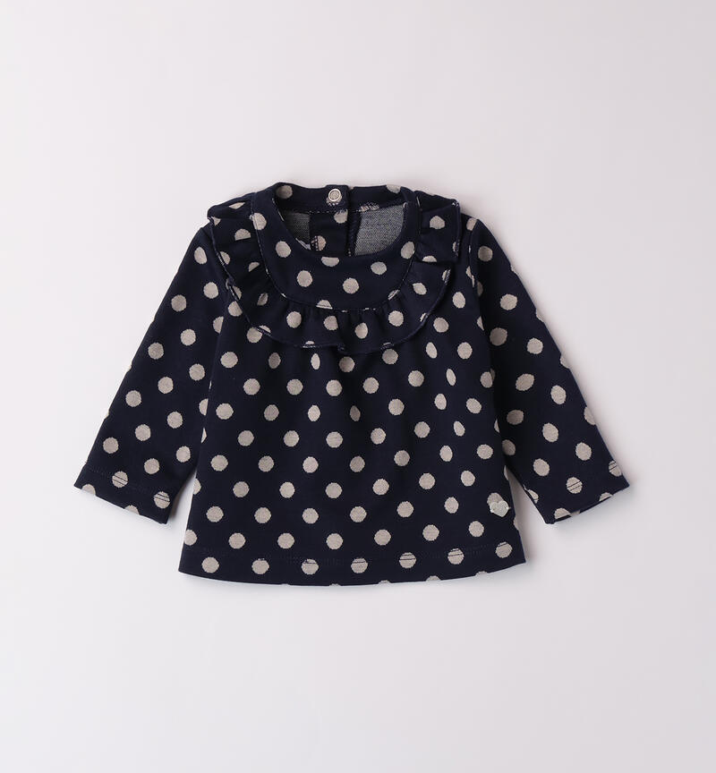 Polka dot t-shirt for baby girl NAVY-3558