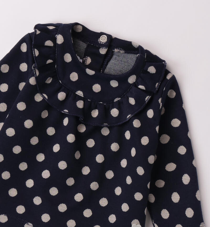 Polka dot t-shirt for baby girl NAVY-3558