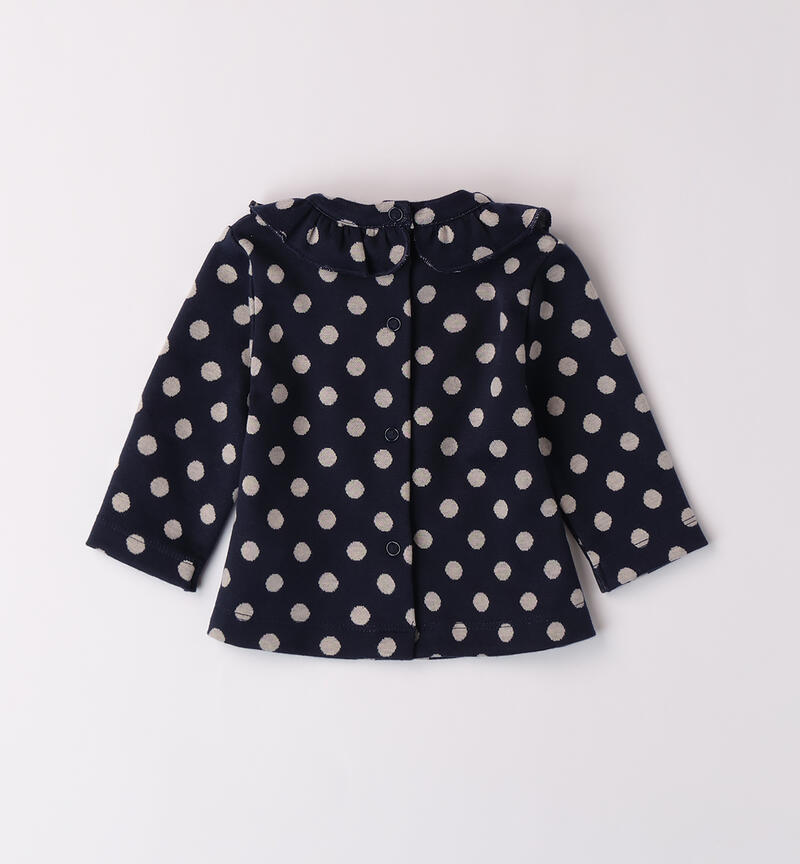 Polka dot t-shirt for baby girl NAVY-3558