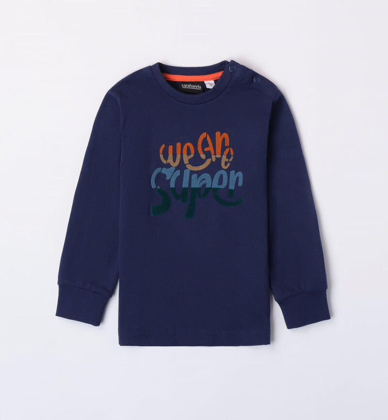 Sarabanda blue t-shirt for boys from 9 months to 8 years NAVY-3547