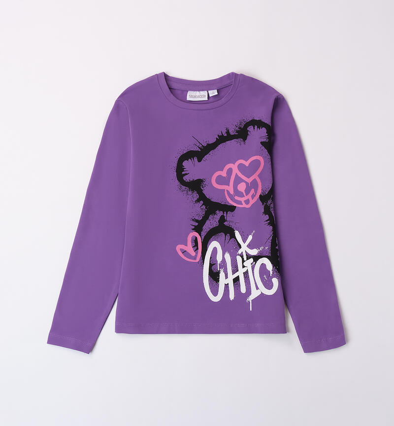 T-shirt with prints for girls VIOLET-3341