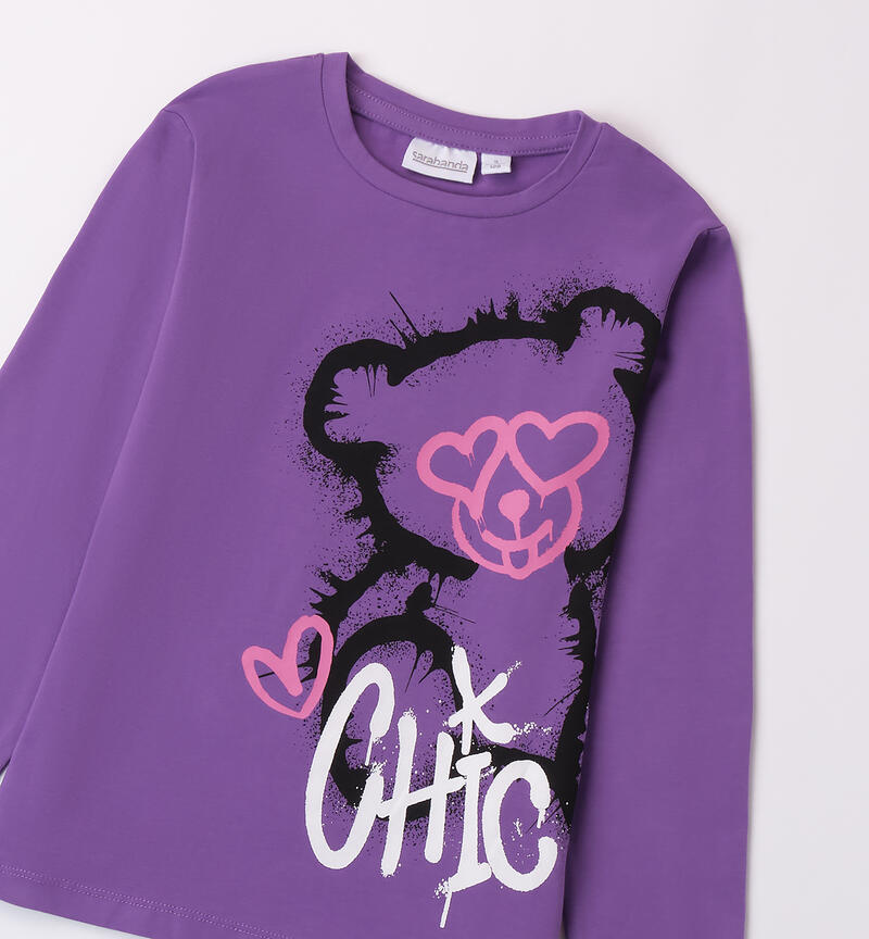 T-shirt with prints for girls VIOLET-3341