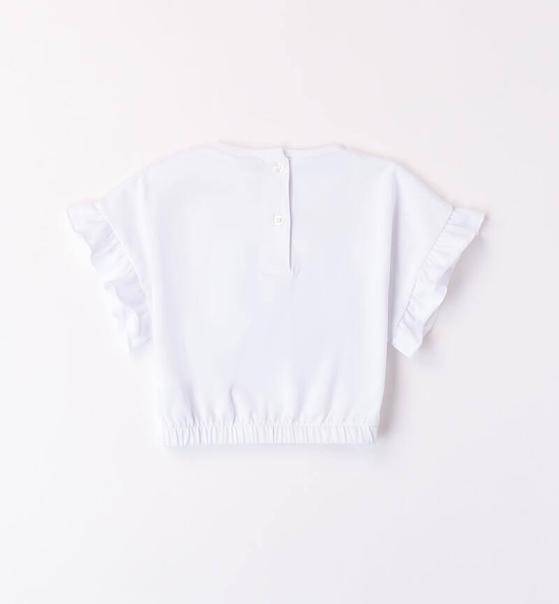 Girls' cropped T-shirt
 BIANCO-0113