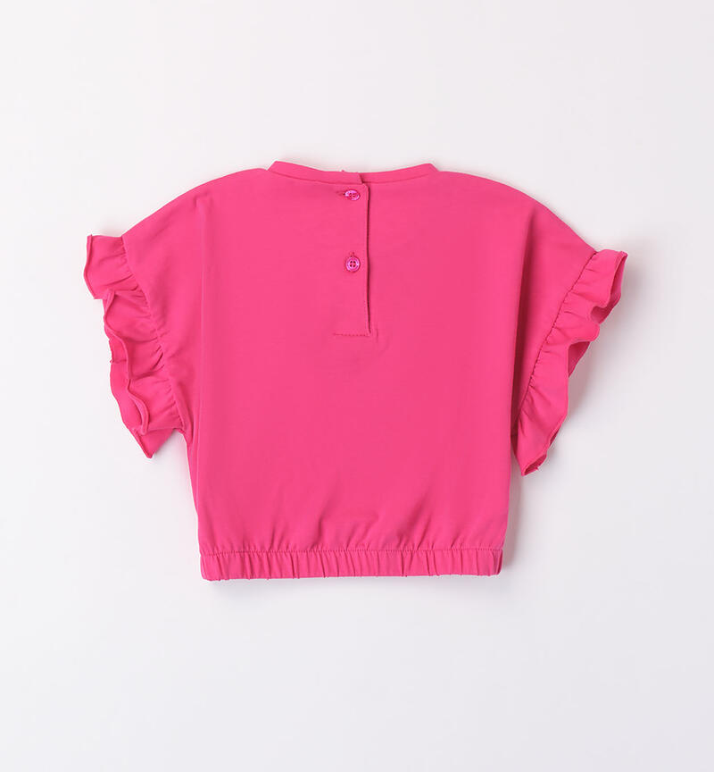 Girls' cropped T-shirt
 FUXIA-2445