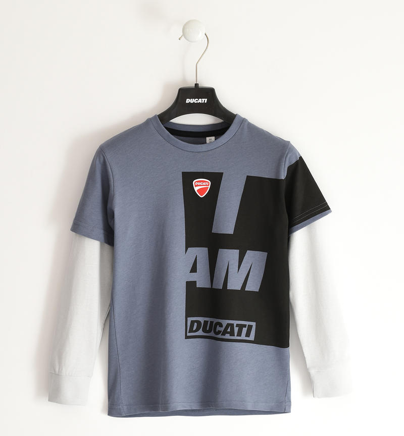 Maglietta Ducati per ragazzo doppia manica da 3 a 16 anni GRIGIO SCURO-3827