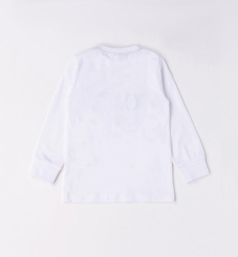 Maglietta girocollo bambino 100% cotone da 9 mesi a 8 anni Sarabanda BIANCO-0113