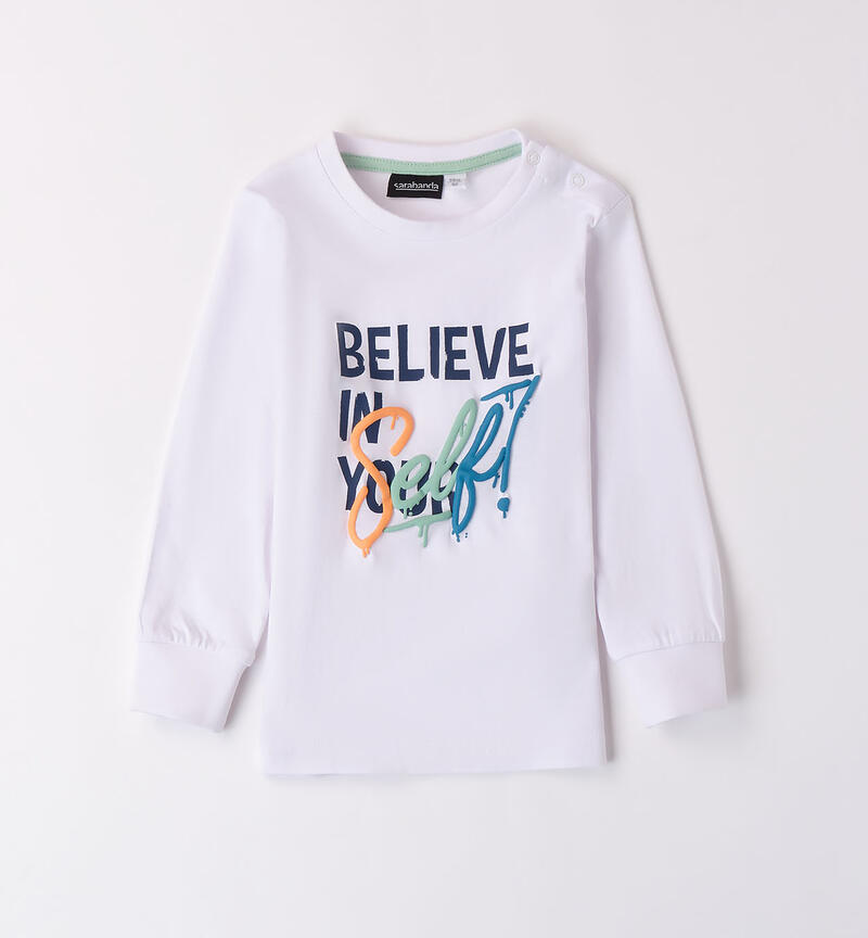 Boys' crew neck top BIANCO-0113