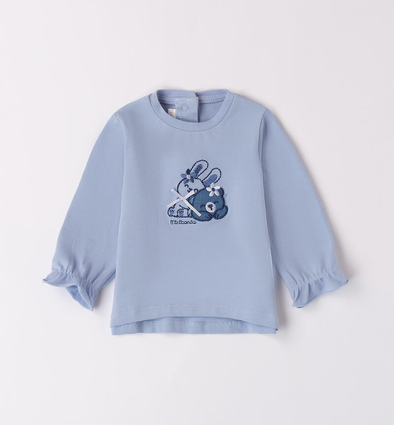 Girls' crew neck top AZZURRO-3661