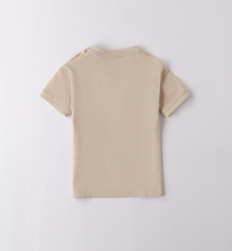 Boy's short-sleeved T-shirt BEIGE-0435