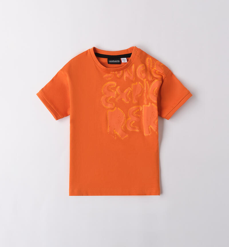 Boy's short-sleeved T-shirt ORANGE-1827