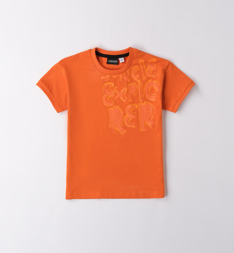 Boy's short-sleeved T-shirt ORANGE-1827