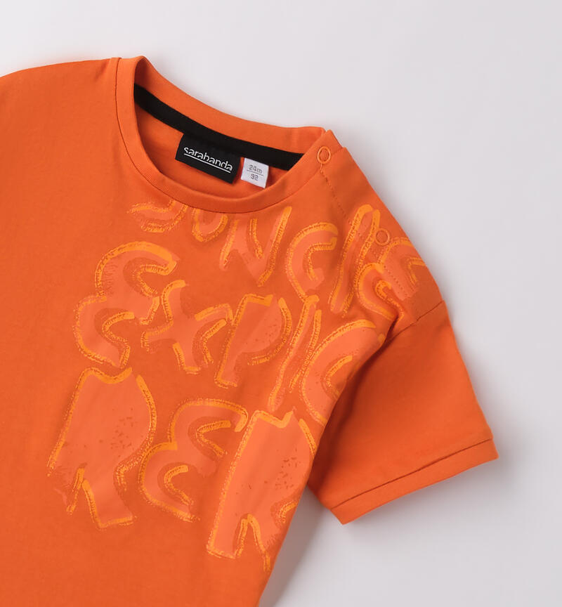 Boy's short-sleeved T-shirt ORANGE-1827