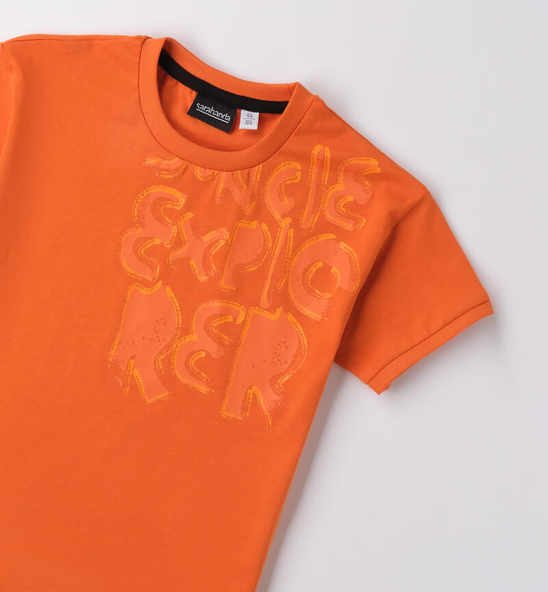 Boy's short-sleeved T-shirt ORANGE-1827