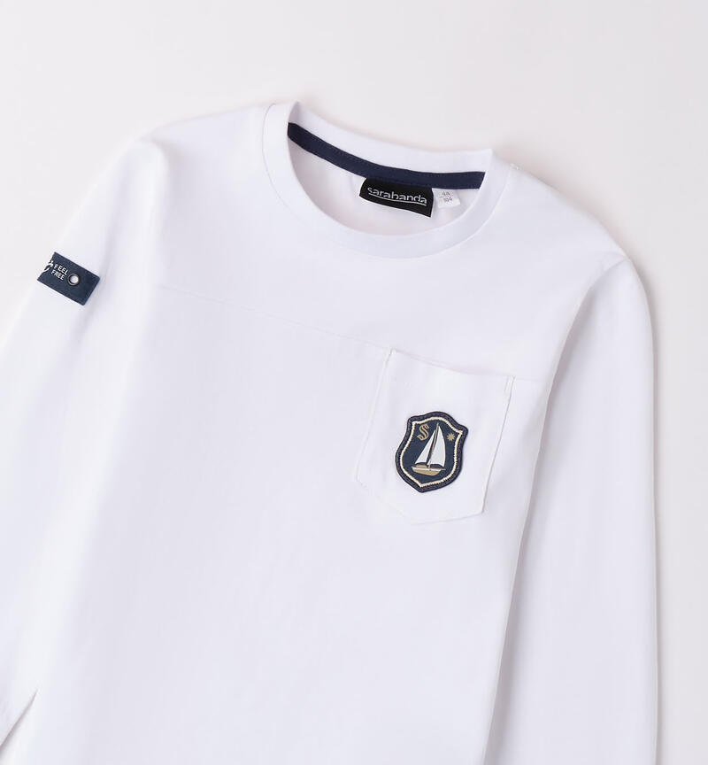 Boys' long-sleeved top BIANCO-0113