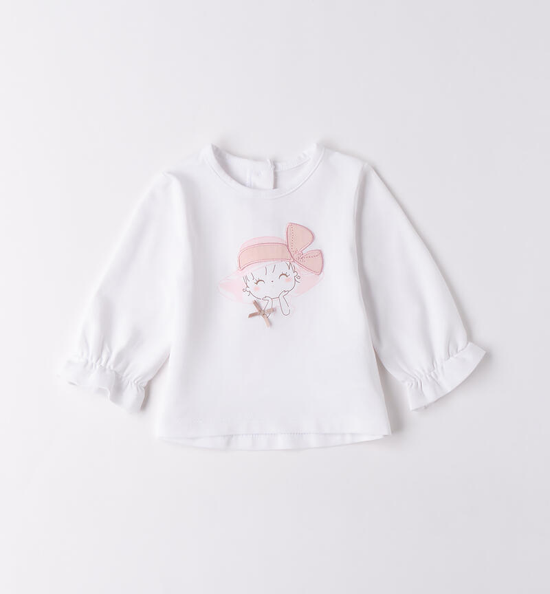 Minibanda T-shirt for baby girl BIANCO-0113