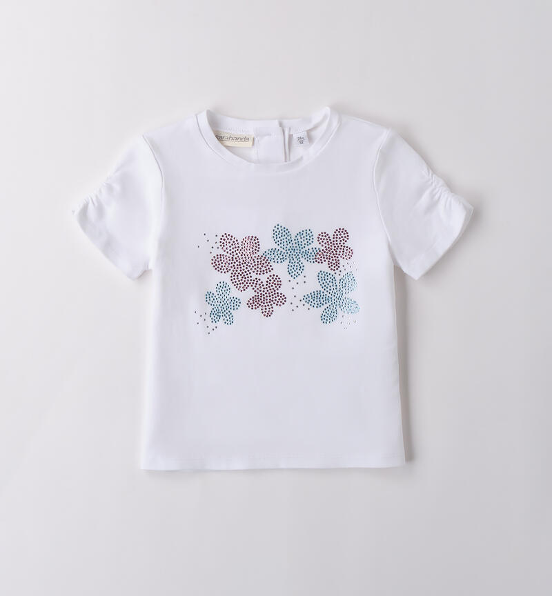 Girl's Sarabanda T-shirt BIANCO-0113