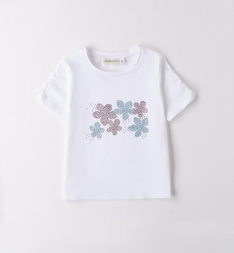 Girl's Sarabanda T-shirt BIANCO-0113