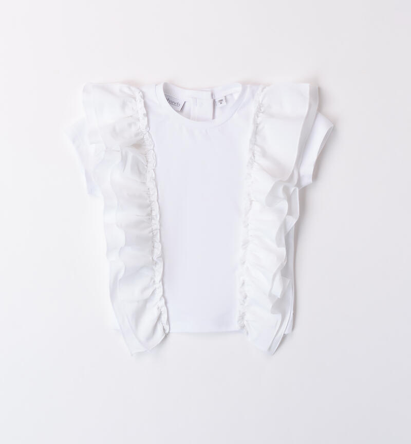 Girls' sleeveless T-shirt BIANCO-0113